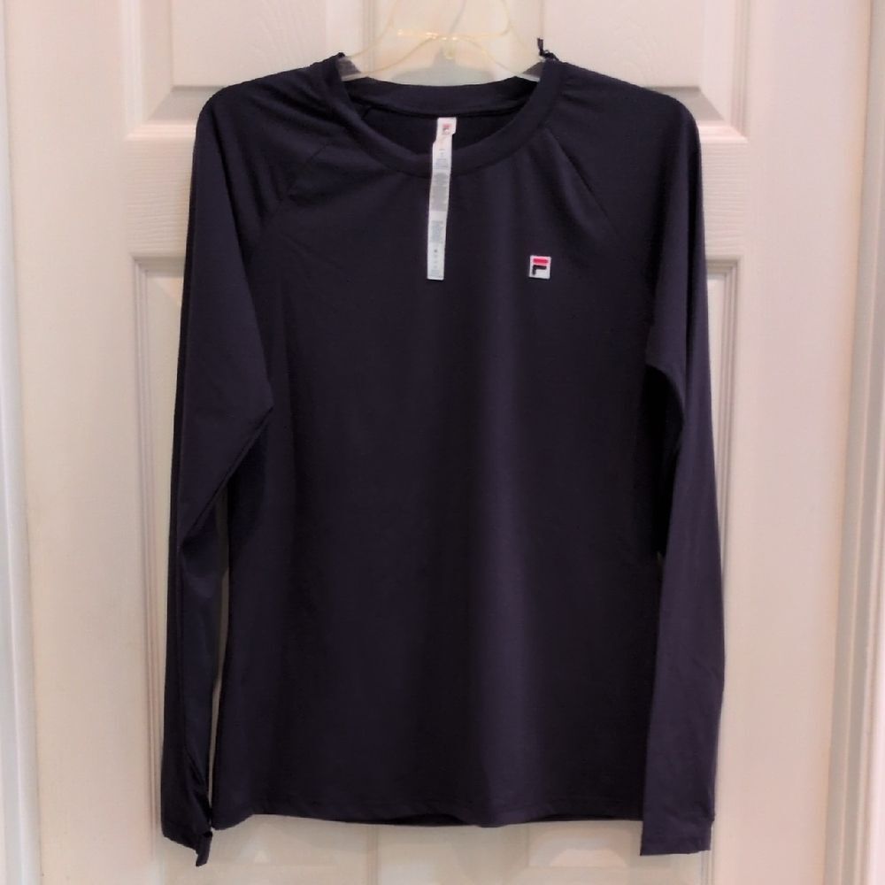 Fila Women's Long Sleeve Tennis Essentials Fitted Top UV Blocker Size Large NEW